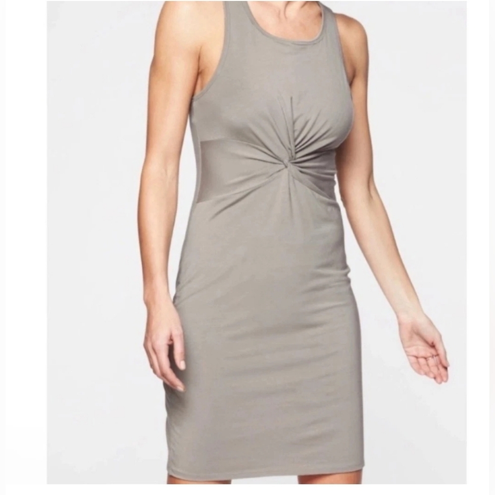 Athleta Gray Barre Bralette Dress Size XXS With Built In Bra Tencel Lyocell